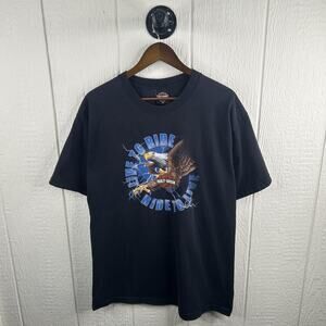 Y2K Blue Lightning Las Vegas Harley Davidson Tee Size X-Large